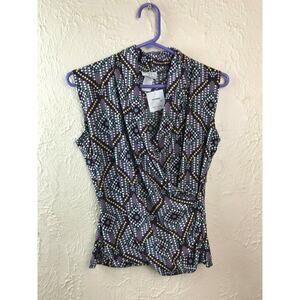 JONDEN by Linda Leal Women’s Geometric Print Sleeveless Top Size Petite Small PS